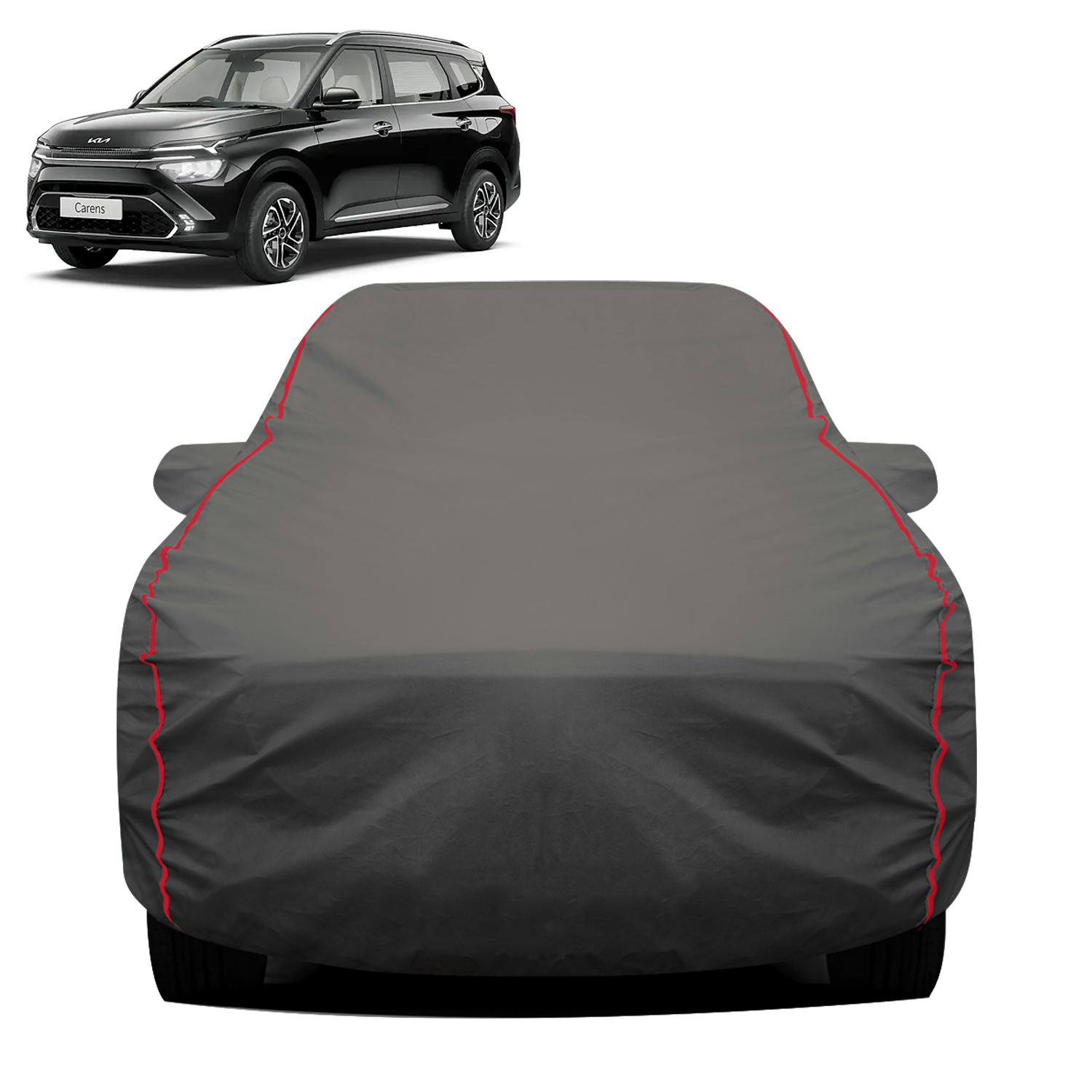 Carzex 2X2 Heavy Duty Red Border Car Body Cover for Kia Carens